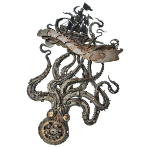 Kraken Metal Sculpture by Alan Williams Metal Sculpture Artist