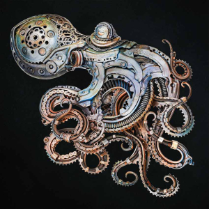 Lilith Octopus metal sculpture by Alan Williams Metal Artist 2024