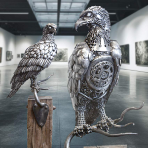 Perched Osprey Metal Sculpture by Alan Williams