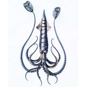Metal Squid Sculpture by Alan Williams Metal Artist